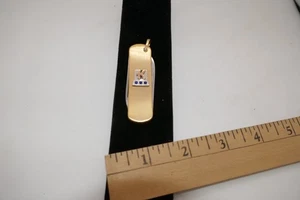 Vintage K Monogram Gold Tone Pen Knife Multitool Saphir - Bild 1 von 3