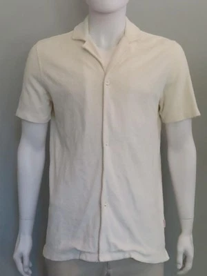 Camisa Orlebar Marrón Marfil Terry Manga Corta Abotonada Talla S Foto 1 de 4