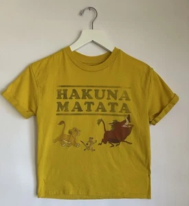 Camisa Disney Juvenil S/XS Amarilla El Rey León Hakuna Mata Top De Colección - Imagen 1 de 5