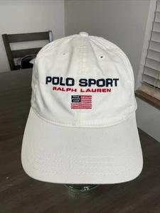 Vintage 1990’s Polo Sport Ralph Lauren Hat / White / OG Polo Sport Logo - Picture 1 of 11