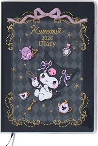 Sanrio Kuromi 2026 B6 Diary Planner Schedule Book Block Type Weekly Monthly New - Picture 1 of 7
