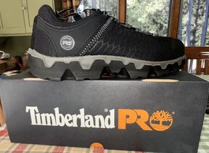 Timberland PRO Powertrain Sport Shoes Mens Size 9W Black Alloy Safety Toe Work - Picture 1 of 9