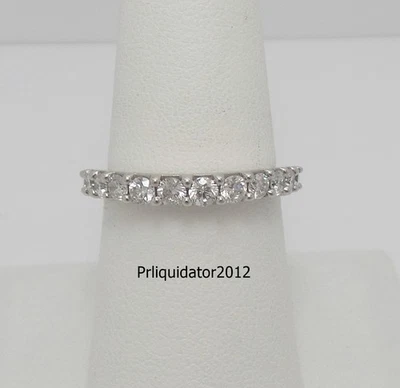 3/4CT Natural Round Diamond Contour Anniversary Wedding Band Ring 14K White Gold - Image 1 of 4