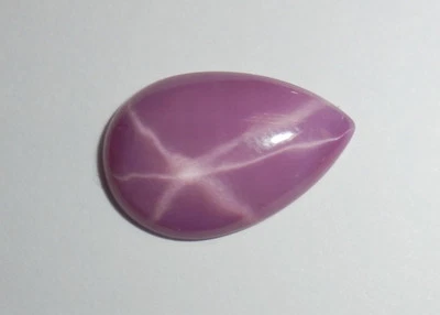 Opaque Star Ruby Pear 17x11 mm Cabochon 6 Rayed Lab-created Stone 1 piece Lot - Image 1 of 4