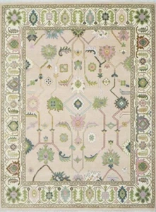 Pink Oushak Wool Area Rug Sale | Hand Knotted Rugs | Kids - Living Room Rugs N5 - Picture 1 of 4