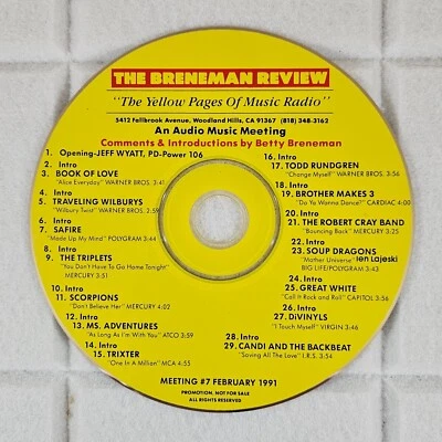 The  Breneman Review Audio Music Meeting #7 February 1991 Radio Promo CD - Image 1 of 4