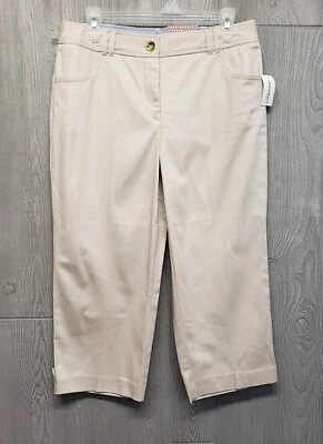 Dressbarn Pants Womens 8 Capri Classic Fit Stretch 32x21 Beige Tan Mid Rise NWT - Image 1 of 4