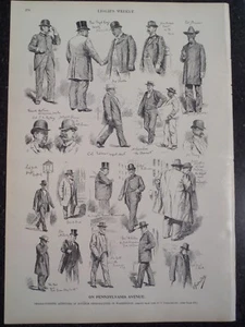 Notable Men On Pennsylvania Ave Washington Frank Leslie's 1894 Original Print - Picture 1 of 1