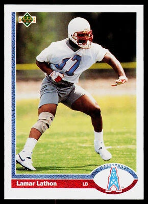 Lamar Lathon, 1991 Upper Deck, #424, Houston Oilers, - Image 1 of 2