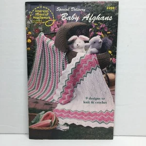 American School of Needlework Special Delivery Baby Afghans Booklet 9 Designs - Picture 1 of 8