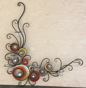 Swirl METALLO colorato WALL ART APPESO per 6 x portacandele in vetro TEA LIGHT - Foto 1 di 1