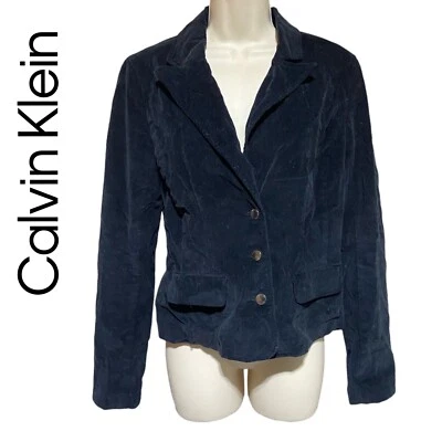 Calvin Klein Jeans Negro Pana Blazer Chaqueta Mujer Talla M Foto 1 de 4