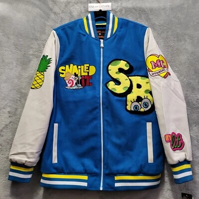 Members Only X Nickelodeon Spongebob Varsity Jacket Womens Sz Medium  NWT  - Image 1 of 4
