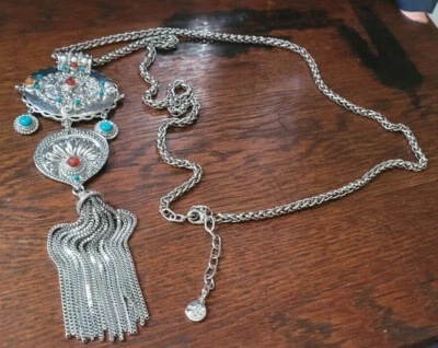 全新带盒 R.J. Graziano 项链绿松石珠红色珠饰收藏品装饰   — 第 1/4 张图片