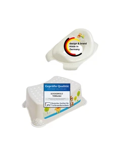 2er Set : Winnie Puuh perl weiß Toilettensitz + Tritthocker Toilettentrainer  - Bild 1 von 9