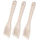 3 Spatula Beech Wood Slotted Kitchen Cooking Stirring Blending Safe on Non Stick
