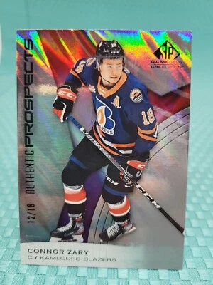 /18 - 2019-20 UD SP Game Used CHL Connor Zary Authentic Prospects Pre-RC SP - Image 1 of 3