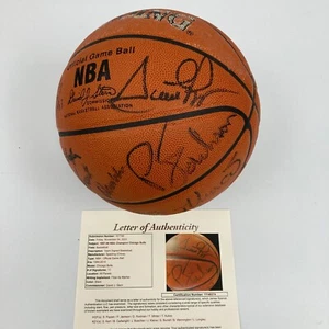 1997-98 Chicago Bulls NBA Champs Team Signed Game Basketball The Last Dance JSA - Picture 1 of 15