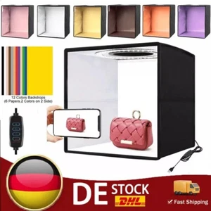 Tragbar Fotobox 40x40x40cm Fotostudio 144 Led Lichtbox für Fotografie 12 Farben - Bild 1 von 12