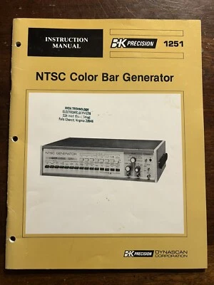 BK Precision 1251 NTSC Barra de Color Generador Manual de Instrucciones Original Dynascan Foto 1 de 4