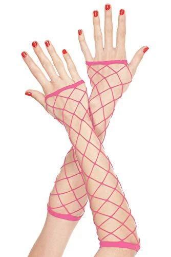 MUSIC LEGS Calentador de Brazos Sin Dedos Red Diamante Grande para Mujer, Rosa Caliente, Talla Única Foto 1 de 1