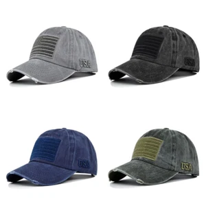 Gorra de béisbol estadounidense carta de EE. UU. para hombres mujeres bandera portador de logotipo mágico angustiado sombrero - Imagen 1 de 16