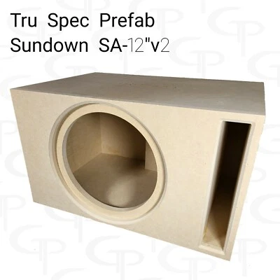 GP CAR AUDIO TRU SPEC Prefab Single 12" Subwoofer Enclosure Box Sundown SA 12v2