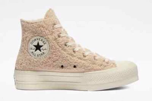 Converse Chuck Taylor All Star Faux Shearling FUR Platform Sneaker - Picture 1 of 5