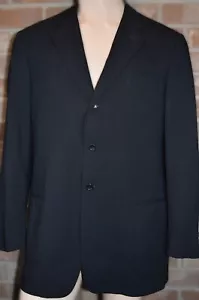 Armani Collezioni Blazer 44L Black Wool 3 Button Ventless Patch Pocket Italy EUC - Picture 1 of 8