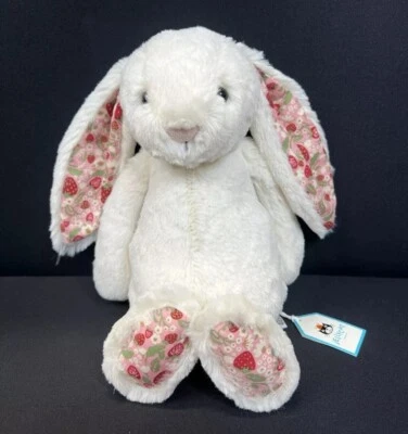 NWT Jellycat Bunny 'Cherry' Plush Toy Stuffed Animal Medium Blossom 12.2in - Image 1 of 3
