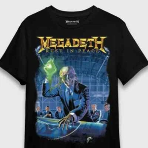 Camiseta con licencia oficial Megadeth Rust in Peace (delantera/trasera) - Imagen 1 de 4