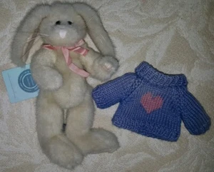 Retired Boyds Bears Bunny Love Heart Blue Sweater Rabbit Plush Bunnie Bearwear - Picture 1 of 12