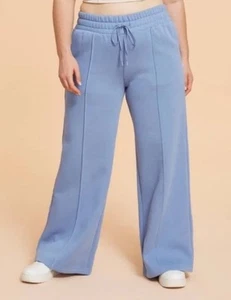 Blogilates Women's Travel Trouser High-Rise Wide Leg Sweatpants - Steel Blue XL - Picture 1 of 4