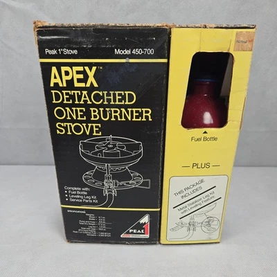 Coleman USA MADE Apex Peak 1 Model 450-700 Stove w. acc, tanks, box - Image 1 of 4