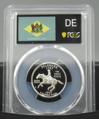 1999 S Delaware Silver PCGS PR 70 DCAM - Image 1 of 3