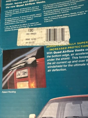Для Ford Ranger 1993 NOS Deflecta-Shield Жук Дефлектор Капота Mirage Копченый винтажный - Изображение 1 из 4