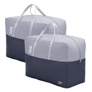 75L Large Zipper Comforter Storage Bag, Folding Blanket Storage Bag with Rein... - Picture 1 of 7