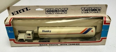 VINTAGE ERTL TRACTOR TRAILER MACK SEMI TANKER HUSKY IN BOX HONG KOG - Image 1 of 4
