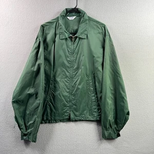 Vintage Windbreaker Jacket Mens Large Green 60s 70s Lightweight Distressed - Picture 1 of 21