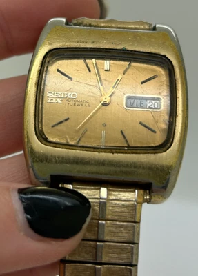 PARTS ONLY Seiko DX Automatic 17J Gold Plated TV Tank Watch & Speidel Band NR!!! - Image 1 of 4