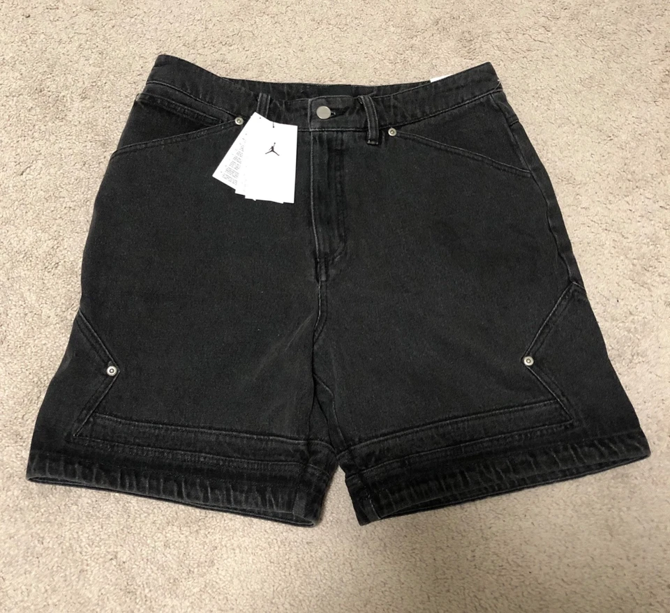 Nike Air Jordan Denim Diamond Heritage Black Jorts Shorts Size M 32 HM3959-010
