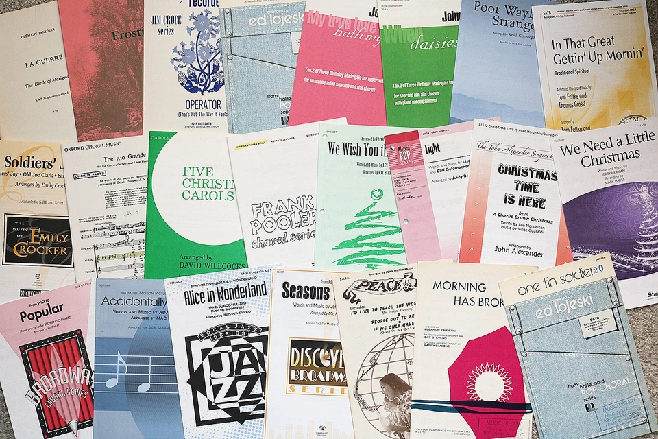 Lot of 23 Secular Popular Folk Vocal Choral Octavos Sheet Music for Choir - Image 1 of 3