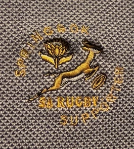 VTG Springbok Sportswear South Africa Rugby Polo Shirt Sz XL Blue Supporters - Picture 1 of 7