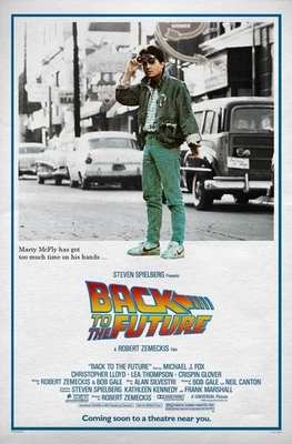 1985 Back To The Future Movie Poster 11X17 Marty McFly Doc Brown Delorean 🎸🕐🍿