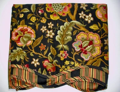 WAVERLY IMPERIAL Jacqueline Cortina Cenefa Floral Negra En Capas 17x78 Foto 1 de 3