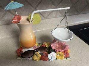 Yankee Candle Tart Burner Beach Drink Summer Hanging Warmer Tiki Flowers EUC - Picture 1 of 11