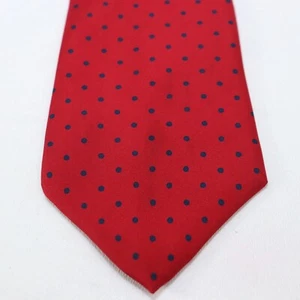 Vtg Bert Pulitzer Power Neck Tie Mens 58 in Silk Red Blue Micro Polka Dot Wide - Picture 1 of 10