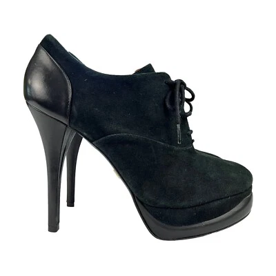 Zapatos de aguja Pour La Victoire para mujer talla 9,5 plataforma de cuero gamuza negro Foto 1 de 4