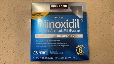 Kirkland Hair Regrowth Treatment 5% Minoxidil Foam for Men  6 Months Supply - Image 1 of 4