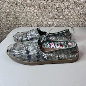 Zapatos Skechers BOBS para mujer 8,5 lentejuelas camuflados sin cordones espuma viscoelástica - Imagen 1 de 9